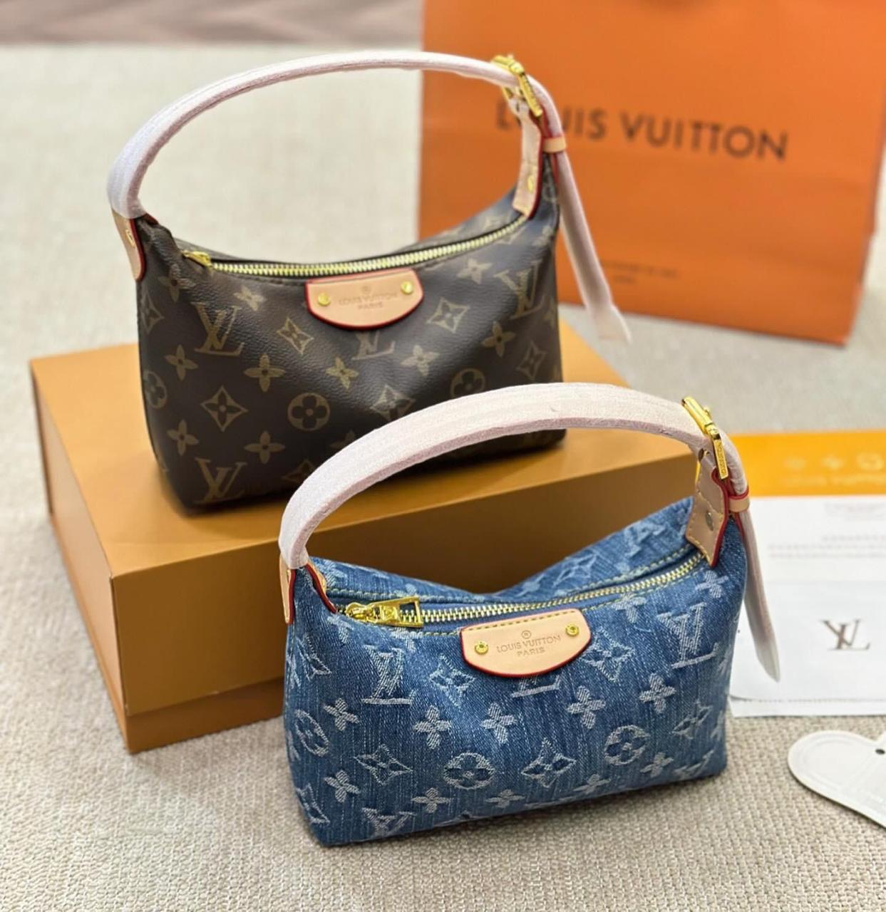 Latest Louis Vuitton Monogram Casual Style Denim And Leather Hobo Bag